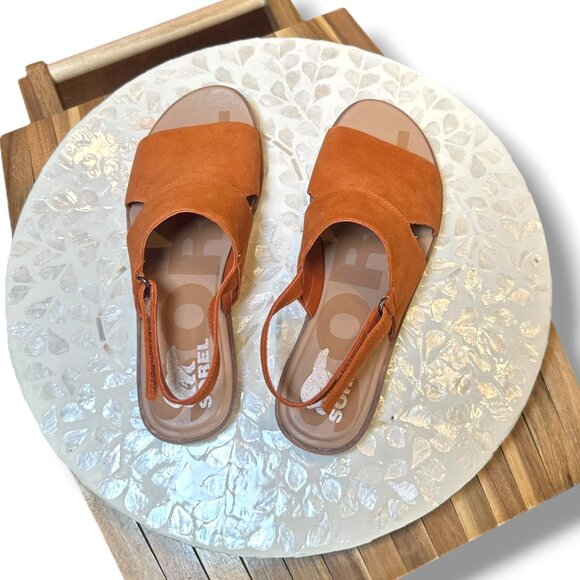 Sorel Ella II Slingback Sandals Women’s 9 UK7 EU40 Burnt Orange Suede NEW - Picture 8 of 11